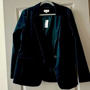 Loft Green Velvet Blazer
